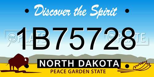 1B75728 North Dakota License Plate