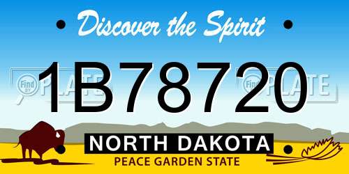 1B78720 North Dakota License Plate