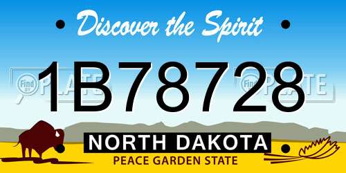 1B78728 North Dakota License Plate