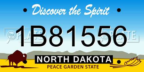 1B81556 North Dakota License Plate
