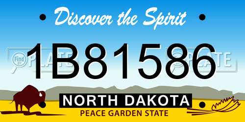 1B81586 North Dakota License Plate
