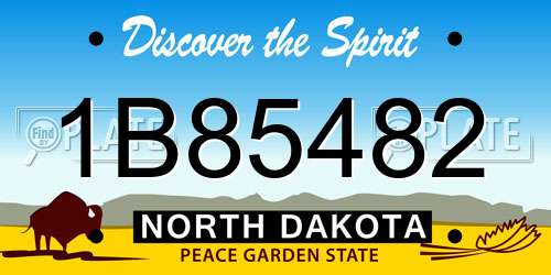 1B85482 North Dakota License Plate