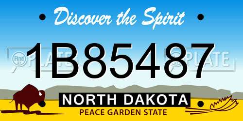 1B85487 North Dakota License Plate