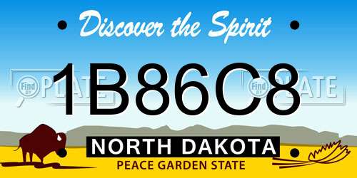 1B86C8 North Dakota License Plate