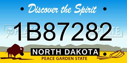 1B87282 North Dakota License Plate