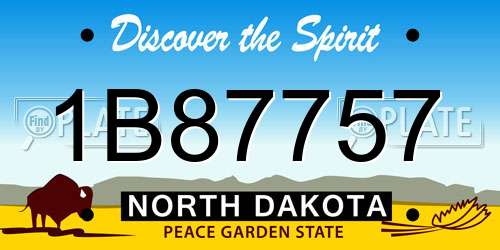 1B87757 North Dakota License Plate
