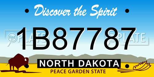 1B87787 North Dakota License Plate