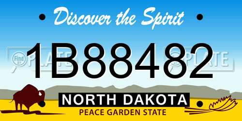 1B88482 North Dakota License Plate