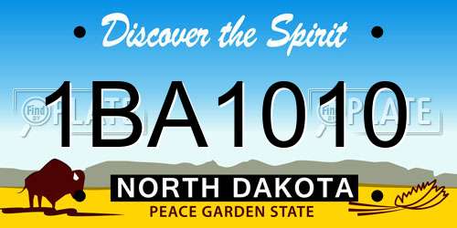1BA1010 North Dakota License Plate