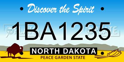 1BA1235 North Dakota License Plate