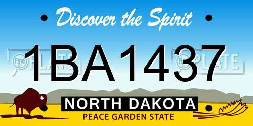 1BA1437 North Dakota License Plate