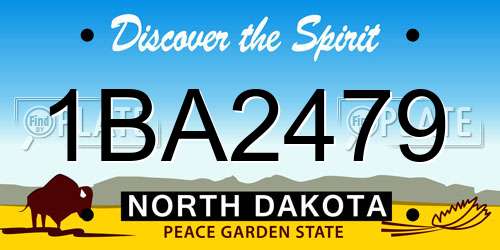 1BA2479 North Dakota License Plate
