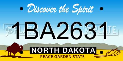 1BA2631 North Dakota License Plate