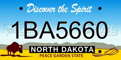 1BA5660 North Dakota License Plate