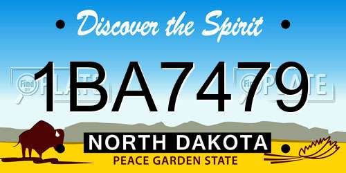 1BA7479 North Dakota License Plate