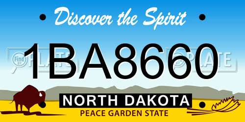 1BA8660 North Dakota License Plate