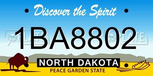 1BA8802 North Dakota License Plate