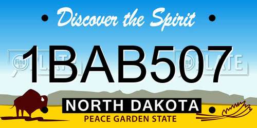 1BAB507 North Dakota License Plate