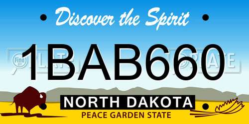 1BAB660 North Dakota License Plate