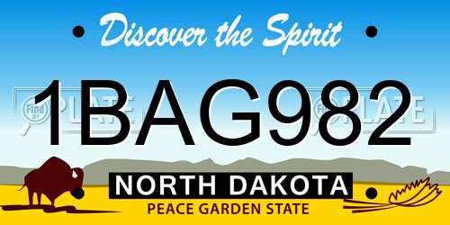 1BAG982 North Dakota License Plate