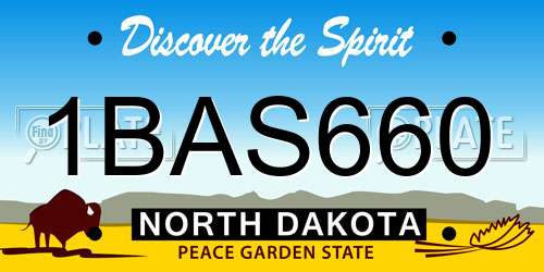 1BAS660 North Dakota License Plate