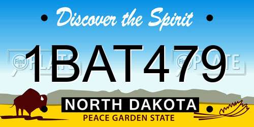 1BAT479 North Dakota License Plate