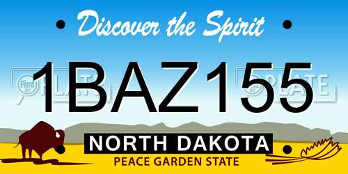 1BAZ155 North Dakota License Plate