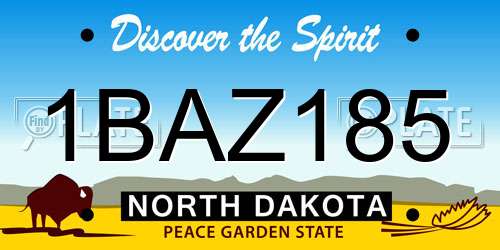 1BAZ185 North Dakota License Plate