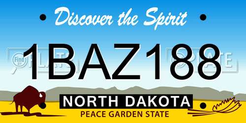 1BAZ188 North Dakota License Plate