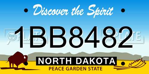 1BB8482 North Dakota License Plate