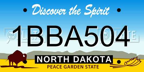 1BBA504 North Dakota License Plate