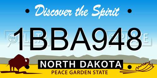 1BBA948 North Dakota License Plate