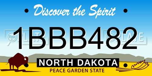 1BBB482 North Dakota License Plate