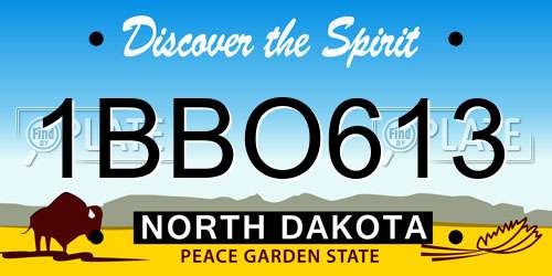 1BBO613 North Dakota License Plate