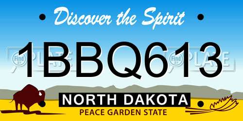 1BBQ613 North Dakota License Plate