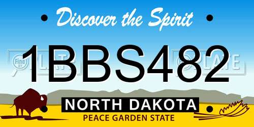 1BBS482 North Dakota License Plate