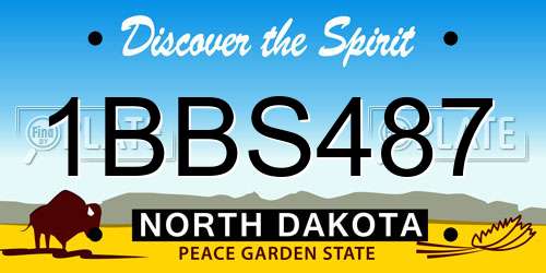1BBS487 North Dakota License Plate