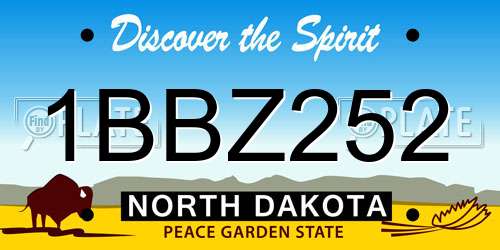 1BBZ252 North Dakota License Plate