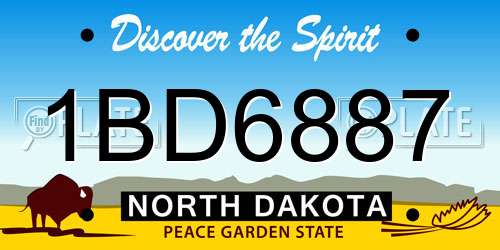 1BD6887 North Dakota License Plate