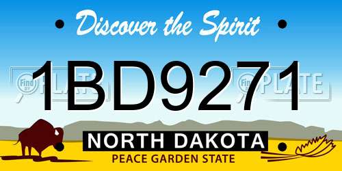 1BD9271 North Dakota License Plate