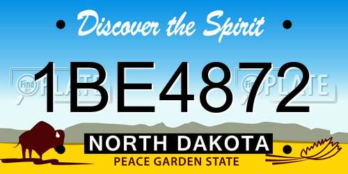 1BE4872 North Dakota License Plate