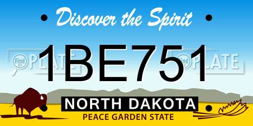 1BE751 North Dakota License Plate