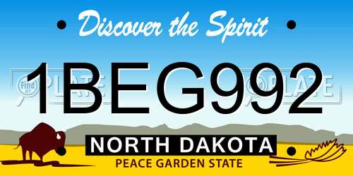 1BEG992 North Dakota License Plate