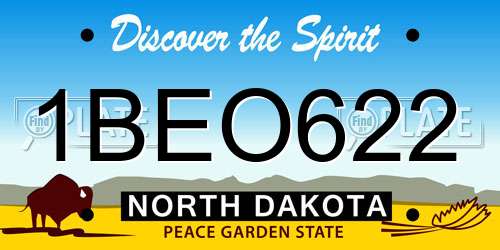 1BEO622 North Dakota License Plate