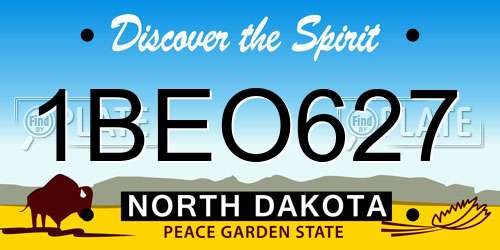 1BEO627 North Dakota License Plate