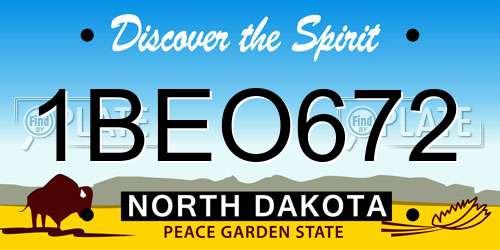 1BEO672 North Dakota License Plate