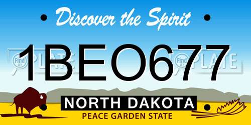 1BEO677 North Dakota License Plate