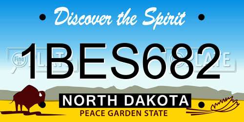1BES682 North Dakota License Plate