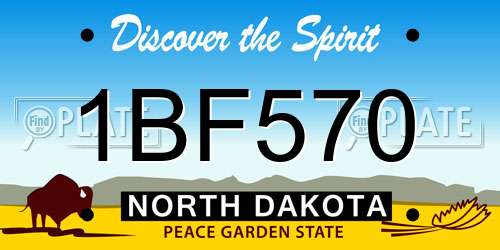 1BF570 North Dakota License Plate