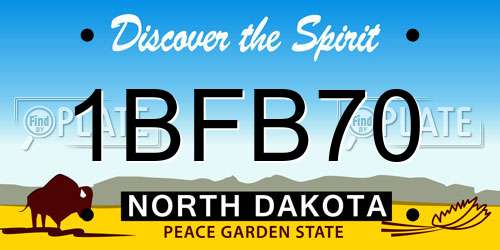 1BFB70 North Dakota License Plate